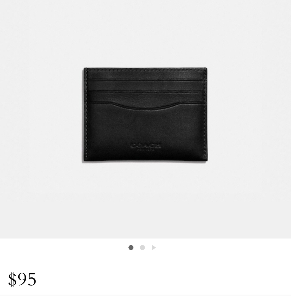 Coach Card Case Black Wallet